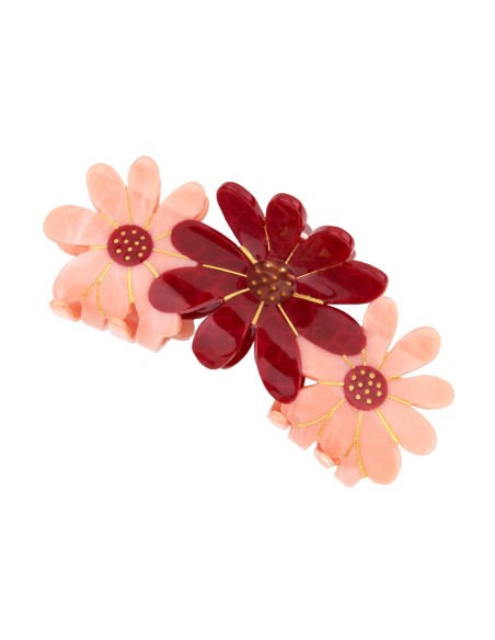 Grande pince à cheveux Trio de Fleurs roses Coucou Suzette