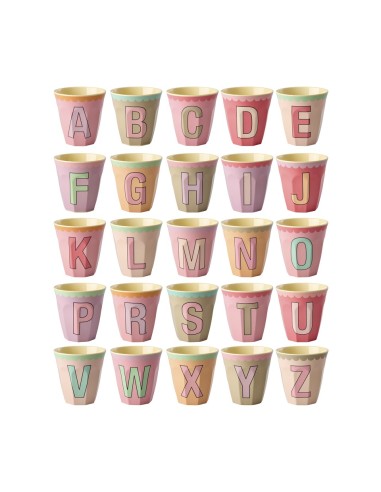 Gobelet Alphabet Vintage rose-beige Rice