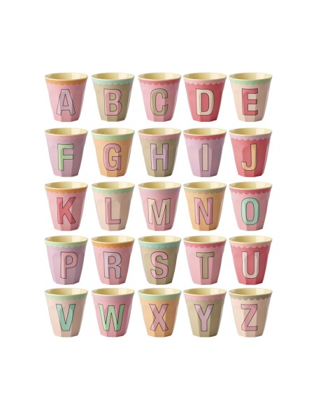Gobelet Alphabet Vintage rose-beige Rice