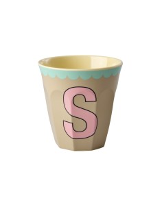 Gobelet Alphabet Vintage rose-beige Rice