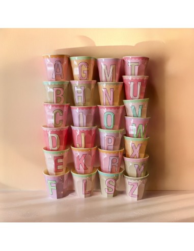 Gobelet Alphabet Vintage rose-beige Rice