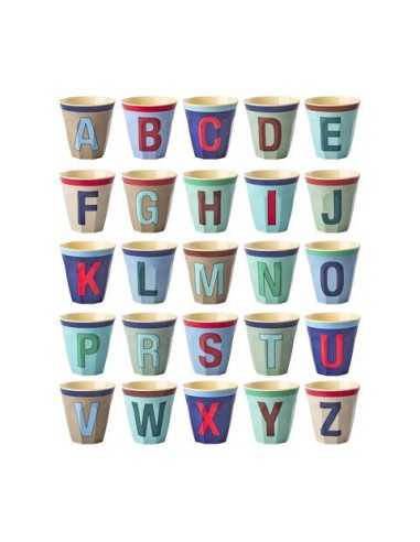 Gobelet Alphabet Vintage bleu-vert Rice