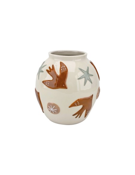Vase en céramique Oiseau brun Opjet