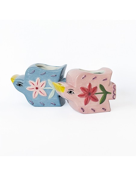 Vase Oiseau en céramique Poésie brun Opjet