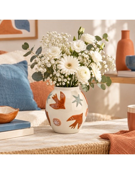 Vase en céramique Oiseau brun Opjet