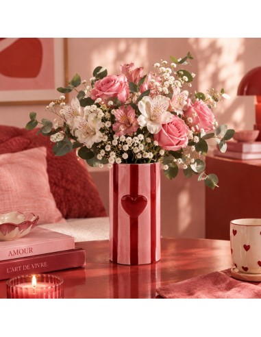 Vase à rayures Coeur Opjet