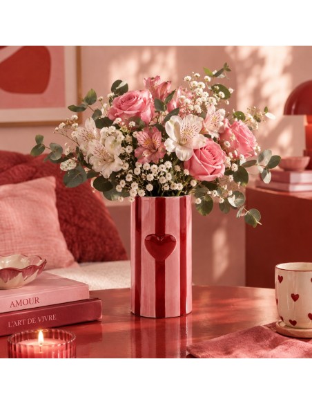 Vase à rayures Coeur Opjet