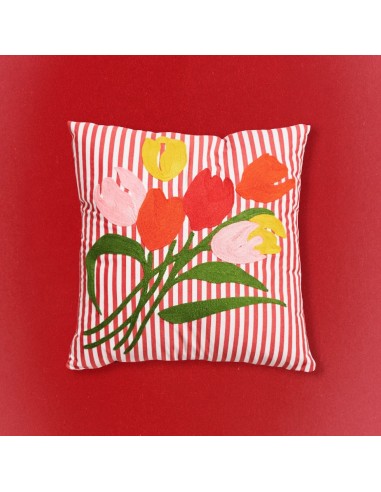 Coussin Tulipes & rayures Robert Make my Lemonade