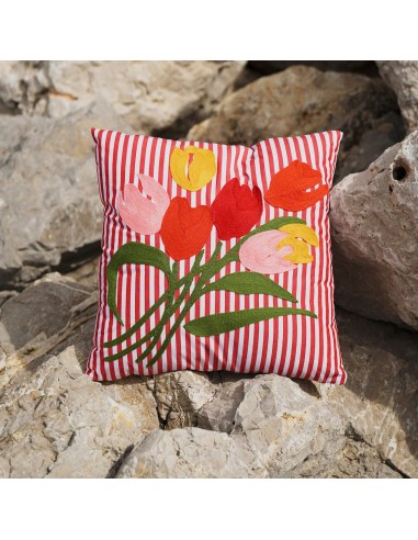 Coussin Tulipes & rayures Robert Make my Lemonade