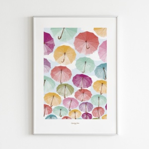 Affiche 30x40 Parapluies...