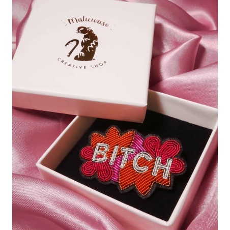 Broche brodée Malicieuse